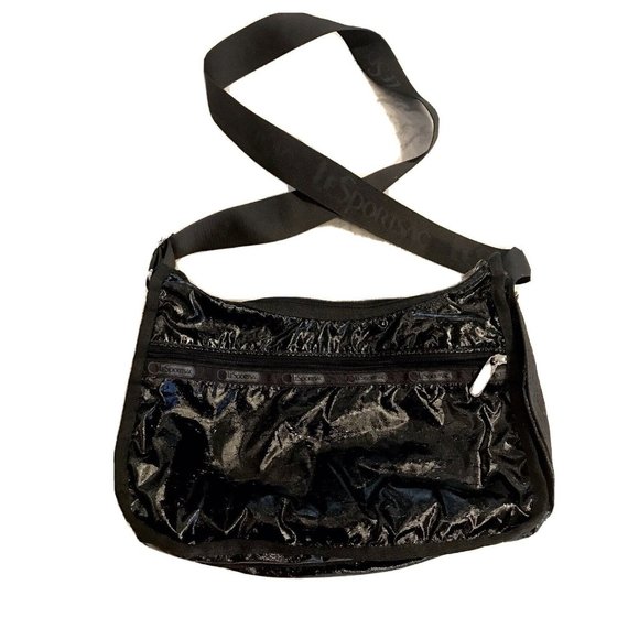 Lesportsac Nylon Adjustable Strap Crossbody Purse Iced Splatter Shine Design - Picture 1 of 9